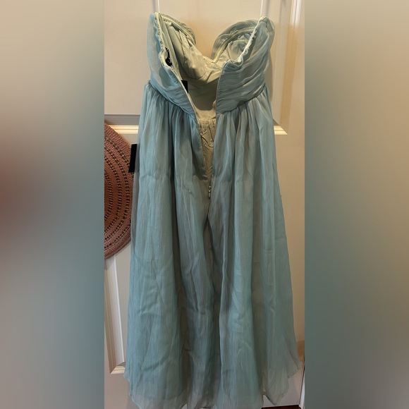 LULUS Fairytale Design Sage Green Organza Strapless A-Line Midi Dress XS NWT - Picture 8 of 14